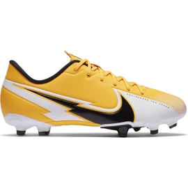 Nike Mercurial Vapor 13 Academy FG / MG Junior AT8123 801 fodboldsko orange gul