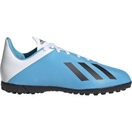 Adidas X 19.4 Tf Junior fodboldstøvler blå og hvide F35347 flerfarvet