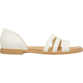 Crocs Sandaler til kvinder Tulum Open Flat W Pearl 206109 1CQ hvid