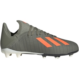 Grøn adidas X 19.3 Fg Junior fodboldstøvler EF8374 grå