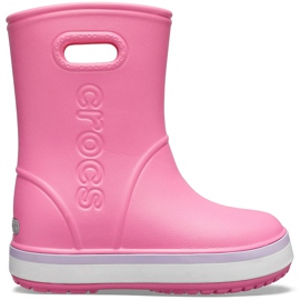 Crocs regnstøvler til børn Crocband Rain Boot Kids pink 205827 6QM lyserød