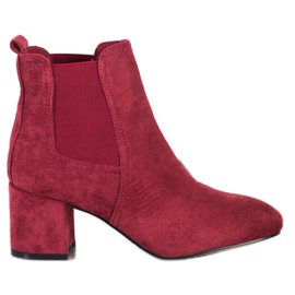 Small Swan Slip-on højhælede ankelstøvler rød