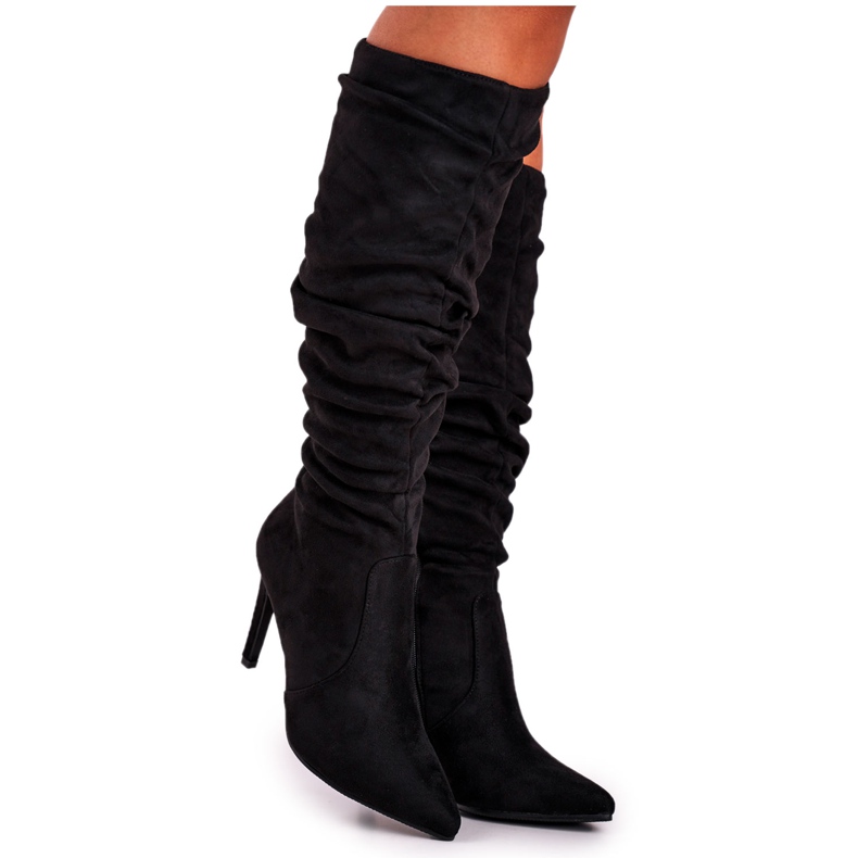 PS1 Kvinders støvler på høj hæl ruskind sort dynamisk