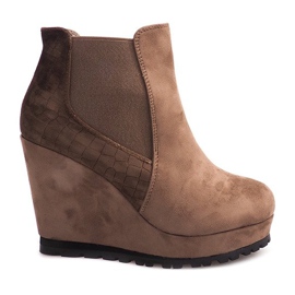 Suede Wedge Støvler 7-GK7851B brun
