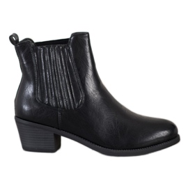Ideal Shoes Klassiske slip-on støvler sort