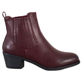 Ideal Shoes Klassiske slip-on støvler rød