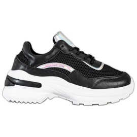 SHELOVET Moderigtige sorte sneakers hvid