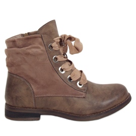 Snørestøvler, beige 3103 Khaki