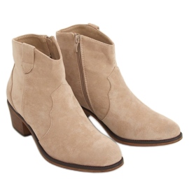 Lave hæle støvler beige 99-63 Taupe