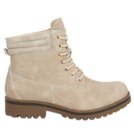 Dame beige træstøvler 312-PA Beige