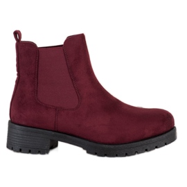 SHELOVET Burgundy Chelsea støvler rød