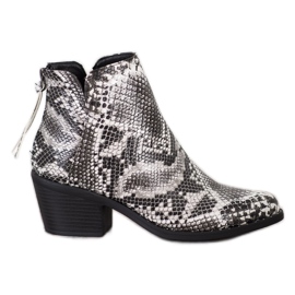 SHELOVET Snake Print Boot hvid sort