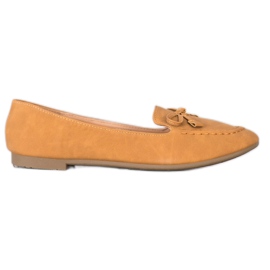 Nio Nio Komfortable Camel Loafers brun flerfarvet