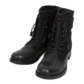Sorte militærstøvler 88039 Sort