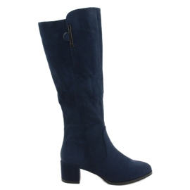 Suede marineblå støvler Sergio leone KZ277 marine blå