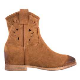 Vinceza Vincez kile cowboystøvler brun gul