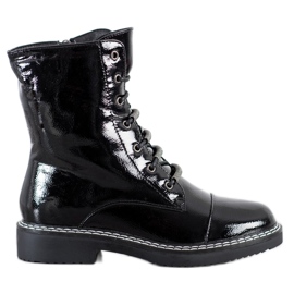 Goodin Lace-up lakerede støvletter sort