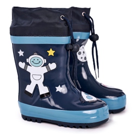 Apawwa Cosmonaut Mordeso Navy Blue galoshes hvid marine blå