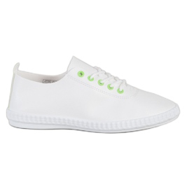 SHELOVET Lette sneakers med Eco Leather hvid grøn
