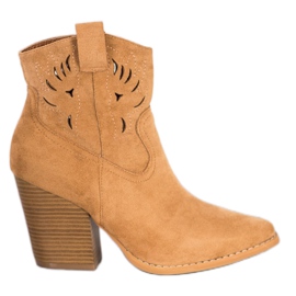 Bella Paris Beige cowboystøvler gul