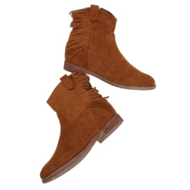 Støvler i stil med boho camel 688-A99 Camel brun flerfarvet