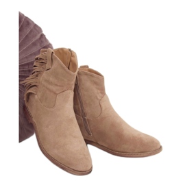 Boho-stil støvler, beige 688-A99 Khaki