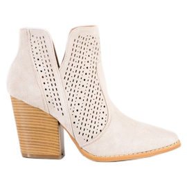 Bella Paris Openwork støvler på posten beige