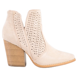 Bella Paris Openwork støvler på posten beige