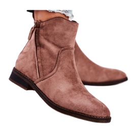 Cowboystøvler til kvinder med flad hæl Khaki Plemmi beige