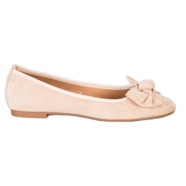 Sixth Sense Ballerina med en sløjfe beige