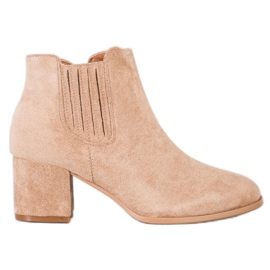 Bella Paris Korte ruskind støvletter beige