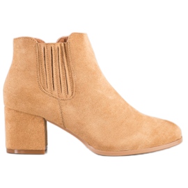 Bella Paris Korte ruskind støvletter beige