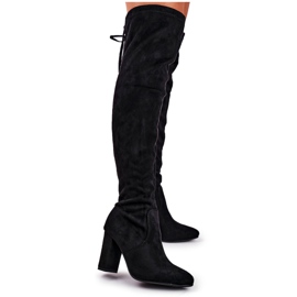 Kvinders knæhøje støvler Eco-Suede Black First Time sort