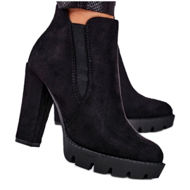 Kvindestøvler Slip On A Heel Eco-Suede Black Berry sort