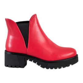 Super Mode Eco-læder slip-on støvler rød