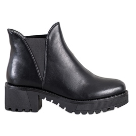 Super Mode Eco-læder slip-on støvler sort