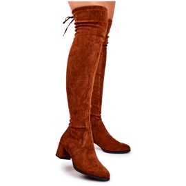 Damestøvler Sergio Leone lycra camel KZ281 brun flerfarvet