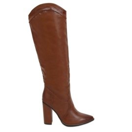Støvler med en cowboy -accent brun RB81P Camel