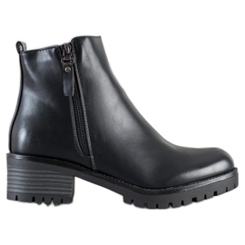 Ideal Shoes Komfortable sorte støvler