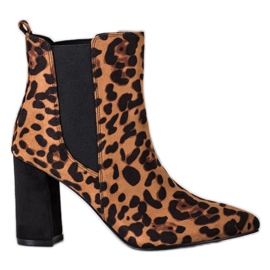 Corina Leopard print boot brun flerfarvet