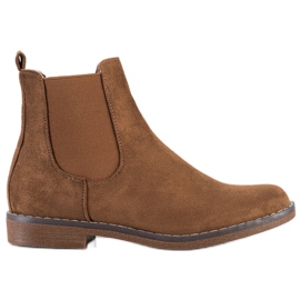 SHELOVET Camel Chelsea støvler brun