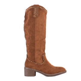 Small Swan Cowboystøvler med ornamenter brun