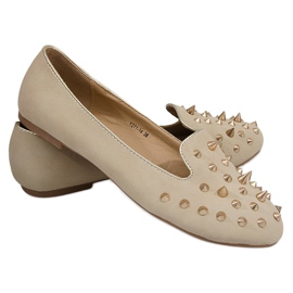 Ballerinas med studs Y271 Beige pigge