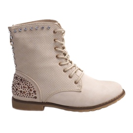Openwork, rigt dekorerede støvler 67526 Beige