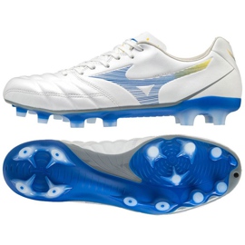 Mizuno Rebula Cup Elite Fg M P1GA207225 fodboldstøvler hvid, blå, gul hvid