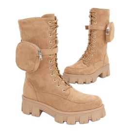 Støvler med en pung beige NC1111 Khaki
