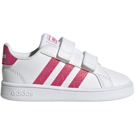 Sko til piger adidas Grand Court hvid og pink EG3815 lyserød
