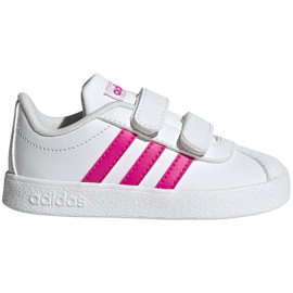 Sko til børn adidas Vl Court 2.0 Cmf hvid og pink EG3890 lyserød