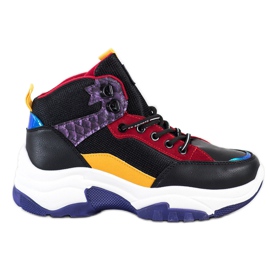 SHELOVET Farverige sneakers sort flerfarvet