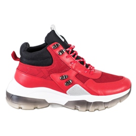 SHELOVET Mode røde sneakers sort